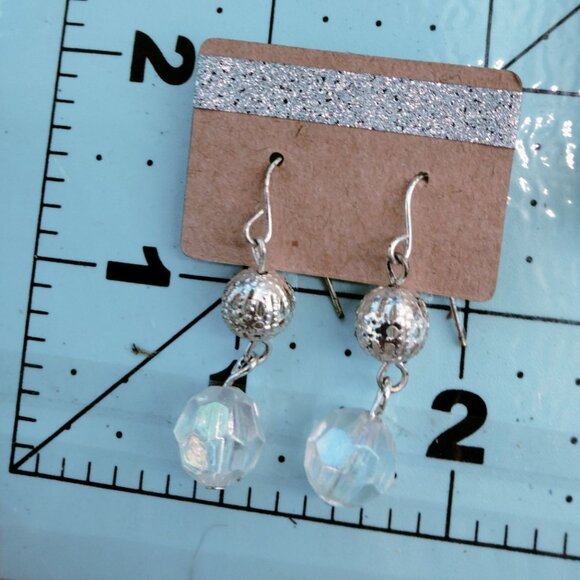 Silver Filigree Earrings Hook Drop Dangle USA - Picture 3 of 4